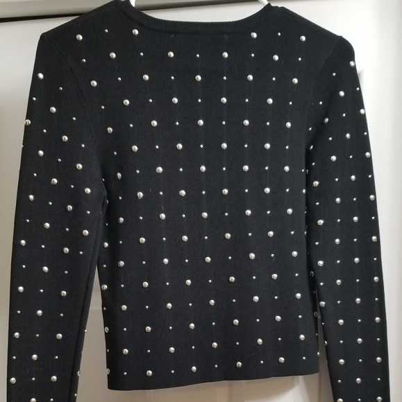 Black studded zara long sleeve sweater top - Picture 4 of 5